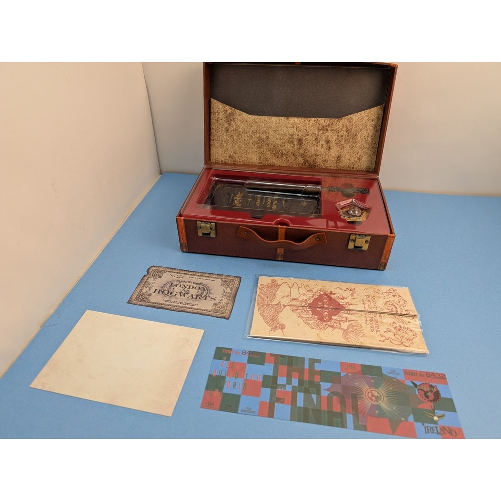 Harry Potter Hogwarts Trunk Collectible Set Donald Lemke Wand Journal Map Ticket